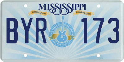 MS license plate BYR173
