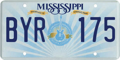 MS license plate BYR175
