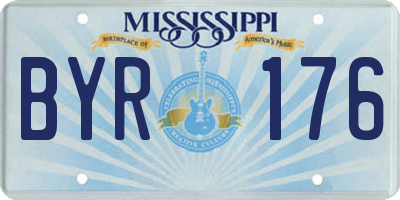 MS license plate BYR176