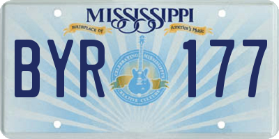 MS license plate BYR177