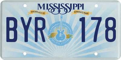 MS license plate BYR178