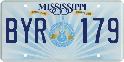 MS license plate BYR179