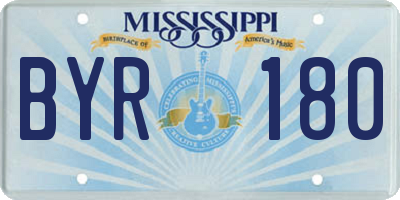 MS license plate BYR180