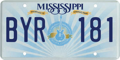 MS license plate BYR181