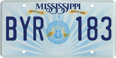 MS license plate BYR183
