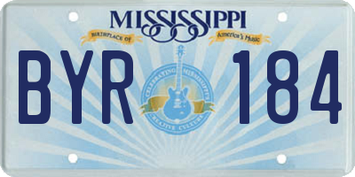 MS license plate BYR184