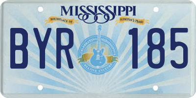 MS license plate BYR185