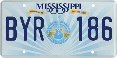 MS license plate BYR186