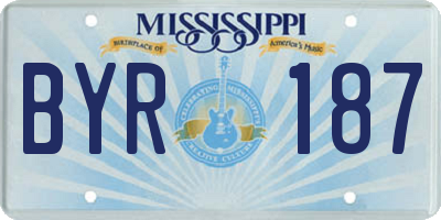 MS license plate BYR187
