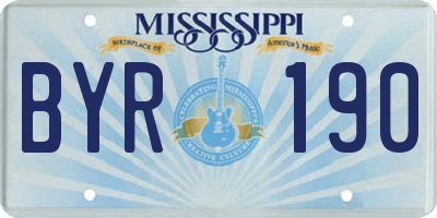 MS license plate BYR190