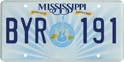 MS license plate BYR191