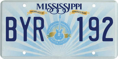 MS license plate BYR192