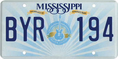 MS license plate BYR194