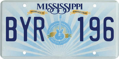 MS license plate BYR196