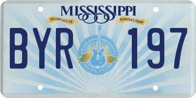 MS license plate BYR197