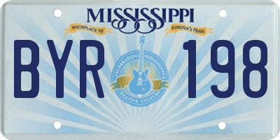 MS license plate BYR198