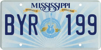 MS license plate BYR199