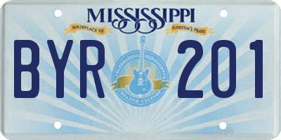 MS license plate BYR201
