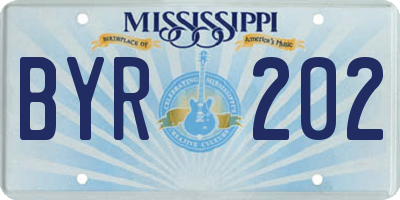 MS license plate BYR202