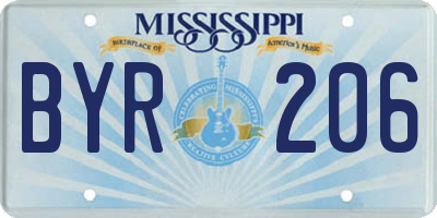 MS license plate BYR206