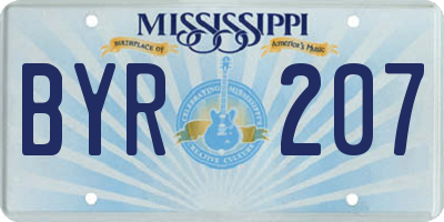 MS license plate BYR207