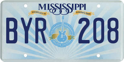 MS license plate BYR208