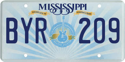MS license plate BYR209