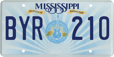 MS license plate BYR210