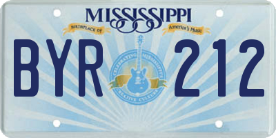 MS license plate BYR212