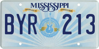 MS license plate BYR213