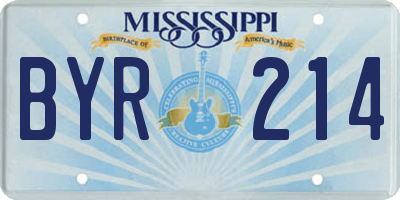MS license plate BYR214