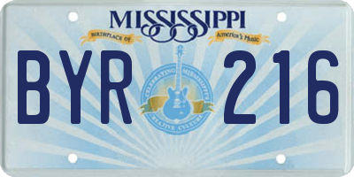 MS license plate BYR216