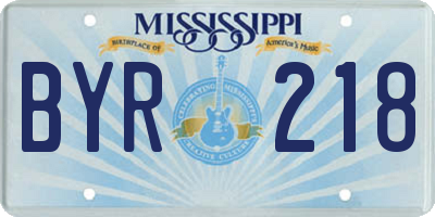 MS license plate BYR218
