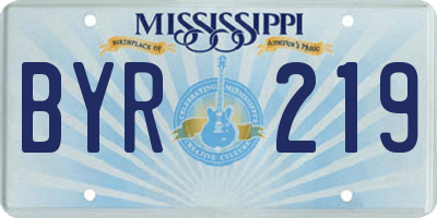 MS license plate BYR219