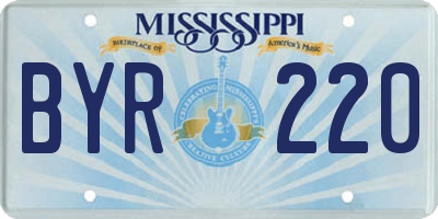 MS license plate BYR220