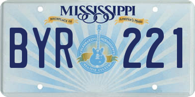 MS license plate BYR221