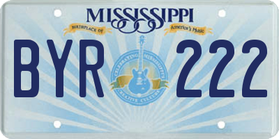 MS license plate BYR222