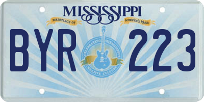 MS license plate BYR223