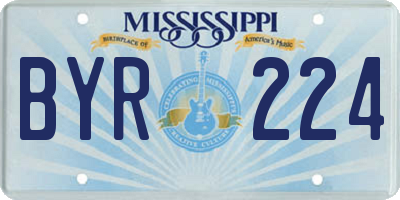 MS license plate BYR224