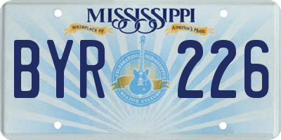 MS license plate BYR226