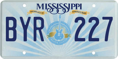 MS license plate BYR227