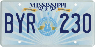 MS license plate BYR230
