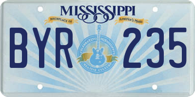 MS license plate BYR235