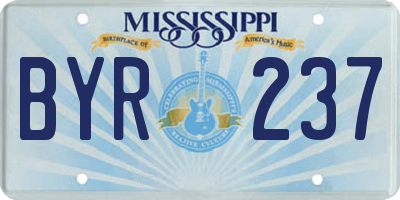 MS license plate BYR237