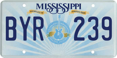 MS license plate BYR239