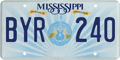 MS license plate BYR240