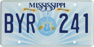 MS license plate BYR241