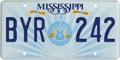 MS license plate BYR242