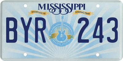 MS license plate BYR243