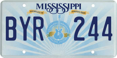 MS license plate BYR244